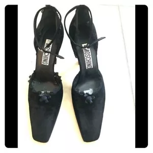 MOSCHINO tacchi quadrati vintage in pelle scamosciata nera misura: 6,5 euro 36 1/2 - Foto 1 di 9