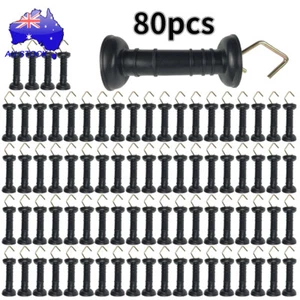80pcs Electric Fence Gate Handle Insulated Spring Handles Heavy Duty Black AU - Picture 1 of 10