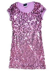 Girls Shiny Pink Tulle & Sequins Layered Short Sleeve Party Dress 14 - Picture 1 of 1