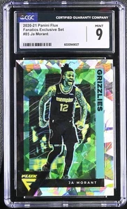 2020-21 Panini Flux - #85 Ja Morant Fanatics Exclusive Cracked Ice CGC 9  - Picture 1 of 2