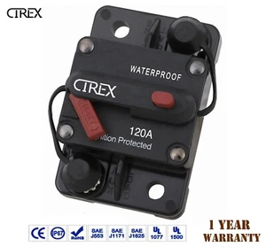 120A AMP Circuit Breaker Dual Battery Manual Reset IP67 W/proof 12V 48 Volt Fuse - Picture 1 of 6