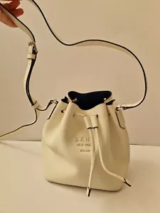 DKNY white Cream Medium Size bucket Shoulder Adjustable Strap Duster Bag Summer - Picture 1 of 10