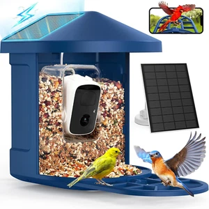 Bird Feeder with Camera 2K HD Auto Record Instant Notifications Solar Powered - Picture 1 of 8