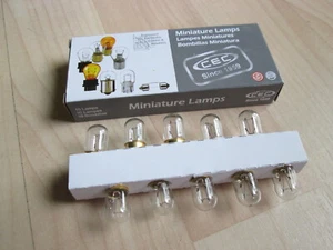 (10) CEC 7,500hr Light Bulbs BA9s Bayonet 12V 5W Incandescent Instrument #E46H - Bild 1 von 9