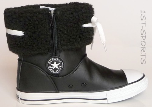 CONVERSE STIVALI BAMBINI STIVALI IN PELLE CT ANDOVER FODERATI HI UK 12 5 NERI