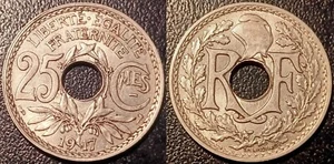 France - III Republic - 25 Cents Lindauer 1917 underlined Ttb F.170/5 - Picture 1 of 1