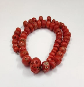 Cuentas italianas de coral marino piedras preciosas sueltas vintage 100 % coral natural cuentas sin teñir - Imagen 1 de 14