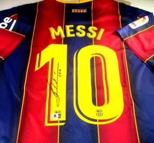 Lionel Messi / Autographed F.C. Barcelona Adidas Pro Style Soccer Jersey / COA - Picture 1 of 11