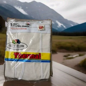 Vintage Thermal Bottom Pants Fruit of the Loom Men's size38-40 Ankle Length - Picture 1 of 8