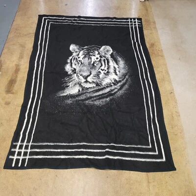 Biederlack Throw Blanket Tiger Black White 72x48 - Image 1 of 4