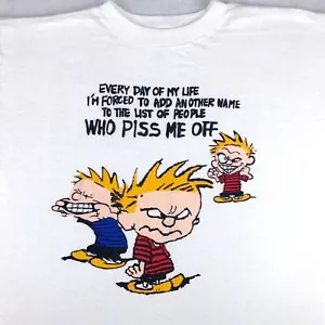 CALVIN & HOBBES PEOPLE PISS ME OFF Cotton All Size Unisex Shirt LI1105 - Picture 1 of 2