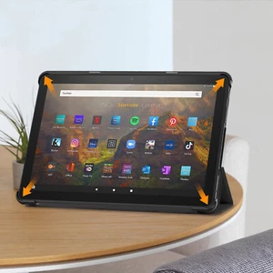 PU Leather Trifold Stand Cover Shockproof for All-New Fire HD 10 Tablet - Photo 1/32