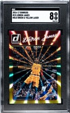 2016-17 DONRUSS HOLO GREEN & YELLOW LASER LEBRON JAMES #15 SGC 8 NM-MT CAVALIERS