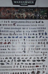 Warhammer 40k Rare Huge Poster 114cm x 76cm Double Sided - All Chapters & Races - Picture 1 of 8