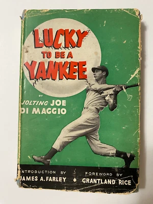 JOE DIMAGGIO Lucky To Be A Yankee SIGNED BOOKPLATE 1st Ed. 1946 New York HC Book - Image 1 of 4