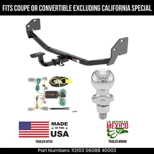 For 11-14 Mustang Trailer Hitch 4Pin Wiring 2" Ball Coupe & Conv NO Cali Special - Picture 1 of 4