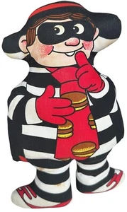 VINTAGE 1987 McDonald's Corp Hamburglar Cloth Character Doll 12.5" Tall (READ) - Picture 1 of 9
