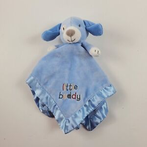 Stepping Stones Plush & Satin Lovey Blue Puppy Dog Little Buddy Security Blanket