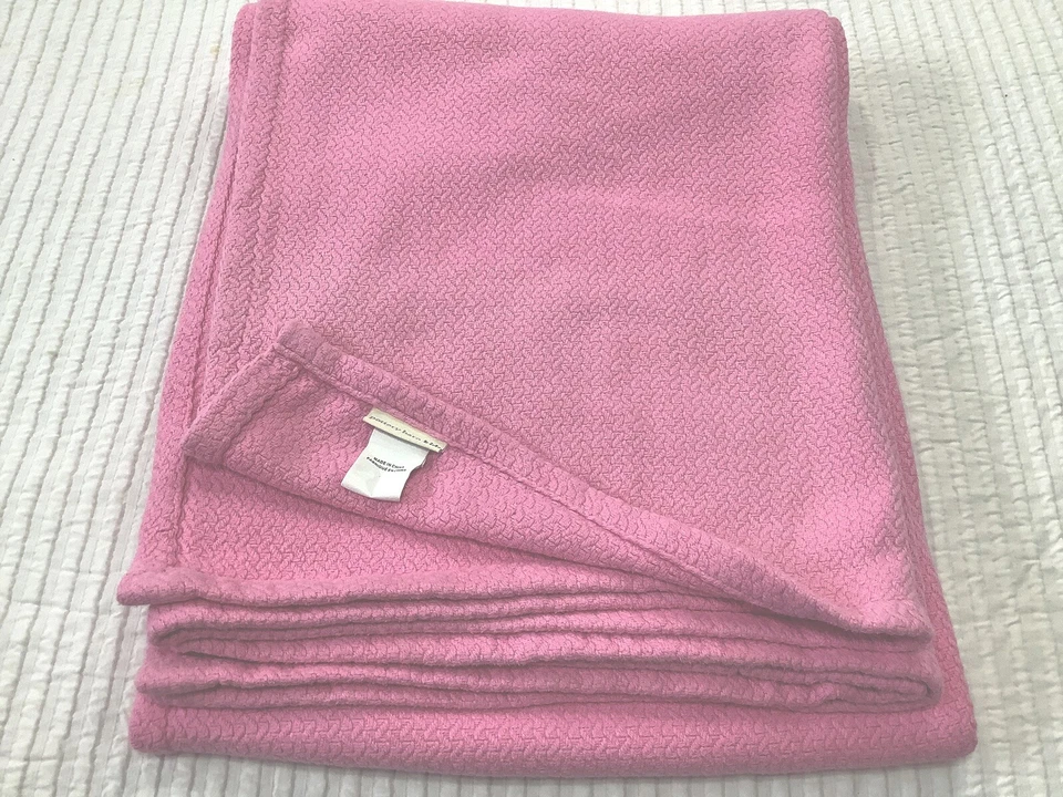 Pottery Barn Kids Pink Woven Twin Blanket - Image 1 of 4