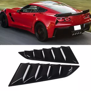 Glossy Black Rear Window Louvers Cover Trim Accessories For Corvette C7 2014-19 - Bild 1 von 5