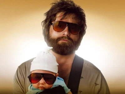 THE HANGOVER Movie Aviator Sunglasses Blue Blocker Polycarbonate Amber Lens - Image 1 of 4