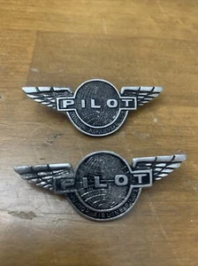 2pc Junior airline pilot Pin Hong Kong Vintage 1950s pin Wings Flying Aviation - Picture 1 of 4