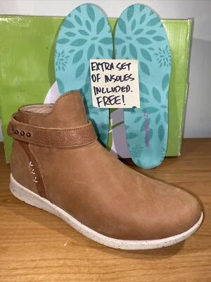 SuperFeet Women's Ash Tan Zip Bootie Shoe Boot US 7.5 EU 37 Slip Resistant CUTE - Image 1 of 4