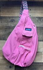 KAVU Rope Sling Bag Crossbody Bright Pink Canvas Backpack 
