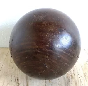Antique lignum vitae skittle ball 5 3/4" over 2kg, large wooden sphere, wood orb - Picture 1 of 5