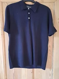 Banana Republic Polo Shirt Mens S Small Blue Short Sleeve Silk Preppy Casual - Picture 1 of 3