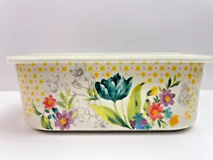 Pioneer Woman Ceramic Sweet Rose Food Storage Container with Lid Medium - Picture 1 of 8