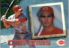 1998 Pacific Invincible Platinum Blue Reds Baseball Card #89 Chris Stynes