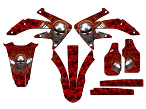 2005-2007 CRF 450X FLAMING GEARHEAD Red Senge Graphics Kit Compatible with Honda - Picture 1 of 4