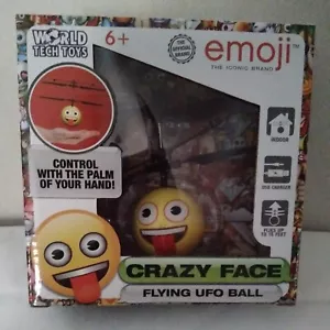 Flying Emoji UFO Ball World Tech Toys Crazy face - Picture 1 of 3