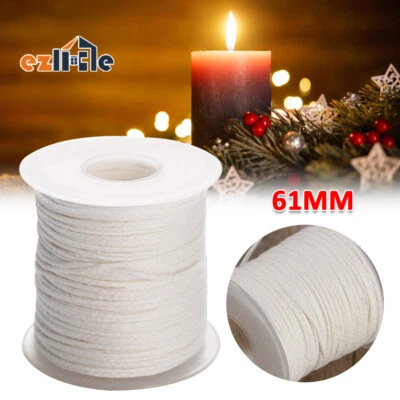 60M/Roll Braid Candle Wicks Candle Making Spool of Cotton Square Wick Core DM - image 1 of 4