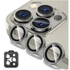 Set 2 per iPhone 16 15 14 Pro Max 13 anelli vetro temperato protezione obiettivo fotocamera - Foto 1 di 19