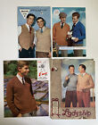 VINTAGE Selection X4 Mens Pullover, Waistcoat Etc Knitting Pattens
