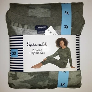 Splendid Womens Pajama Set Plus Sz 3X Camo Print 2 Pieces - Picture 1 of 8