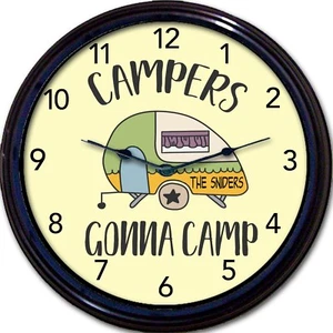 Campers Gonna Camp Camper Camping individuell personalisierte Wanduhr Urlaub Neu  - Bild 1 von 1