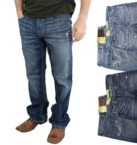 Big Star Men's Pioneer Blue Jeans Regular Bootcut 100% Cotton Distressed Fashion - Picture 1 of 14