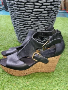 Nine West Women’s Casual Platform Strap Heeled Cork Sandals - Shoe Size 9 - Picture 1 of 9