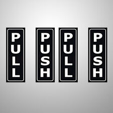 4pcs Push Stickers for Office Doors - Self-adhesive Black & White Decals