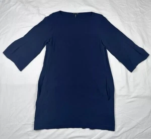 Eileen Fisher Georgette Kleid Damen Gr. XS 3/4 Glockenärmel Seide Etuikleid Taschen - Bild 1 von 6