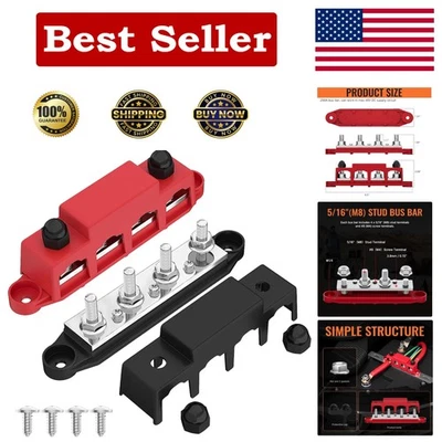 Safety-Focused 250A Power Busbar with Protective Cover - 12V DC Wiring Solution - Image 1 of 4