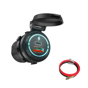 Cargador de coche doble puerto USB tipo C encendedor de cigarrillos enchufe carga tomas de corriente - Imagen 1 de 12