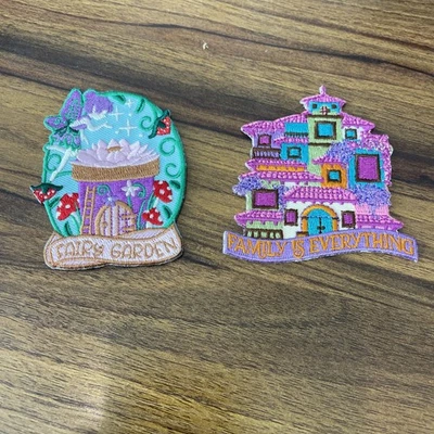 Set of 2 Patches - Fairly Garden and Family Is Everything Embroidered Iron On - Image 1 of 3