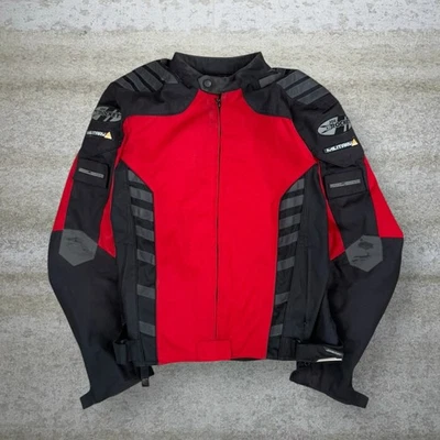 Vintage 90s Joe Rocket Motorcycle Jacket Mens L Red Black Full Zip with Padding - Image 1 of 4