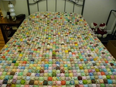 手工馅饼饼干被子 66 x 78 未使用粉红色多 1800 饼干美丽 — 第 1/4 张图片