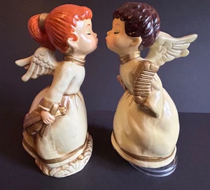 De Colección Años 70 Berman & Anderson Musical Besando Ángeles Navidad Etiqueta Original Crema - Imagen 1 de 7