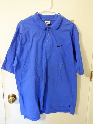 复古 90 年代耐克黑色 Swoosh T 恤成人 XL 码蓝色短袖男式 — 第 1/4 张图片